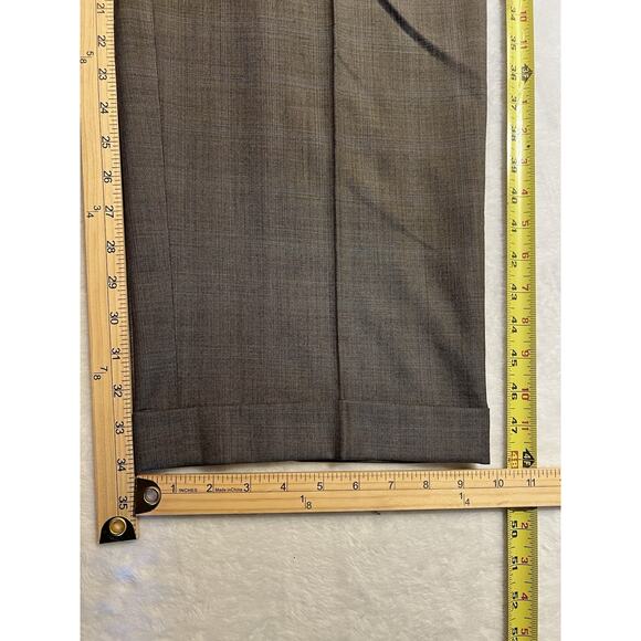 Hart Schaffner Marx Mens 52L 44x34 Taupe Gray Ice Blue Plaid Suit U.S.A. - Picture 15 of 16